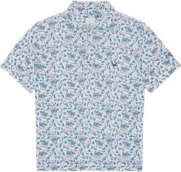 Callaway Callaway Boys All Over Golf Printed Polo Bright White XL