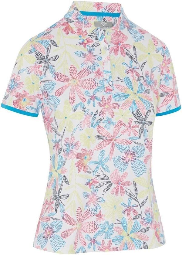 Callaway Callaway Chev Floral Short Sleeve Womens Polo Brilliant White L