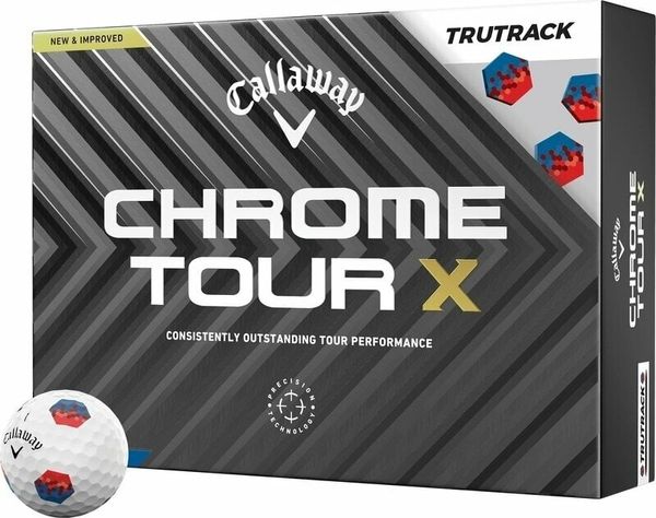 Callaway Callaway Chrome Tour X White Golf Balls Red/Blue TruTrack