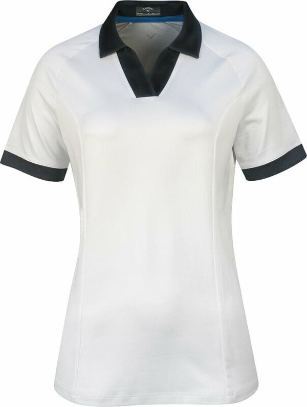 Callaway Callaway Womens Short Sleeve V-Placket Colourblock Polo Brilliant White L