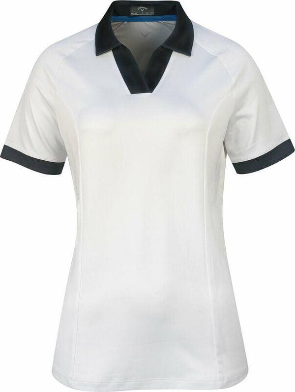 Callaway Callaway Womens Short Sleeve V-Placket Colourblock Polo Brilliant White XL