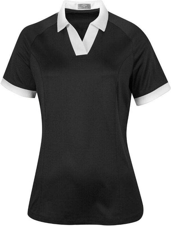 Callaway Callaway Womens Short Sleeve V-Placket Colourblock Polo Caviar L