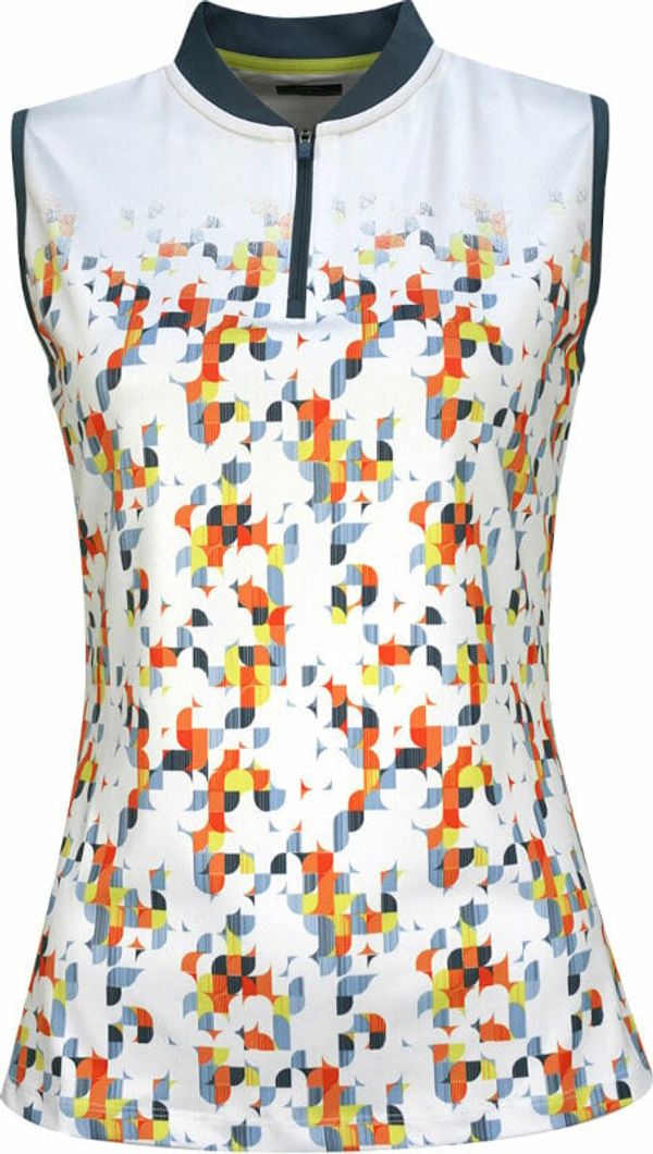 Callaway Callaway Womens Sleeveless Engineered Fading Shift Geo Polo Brilliant White M