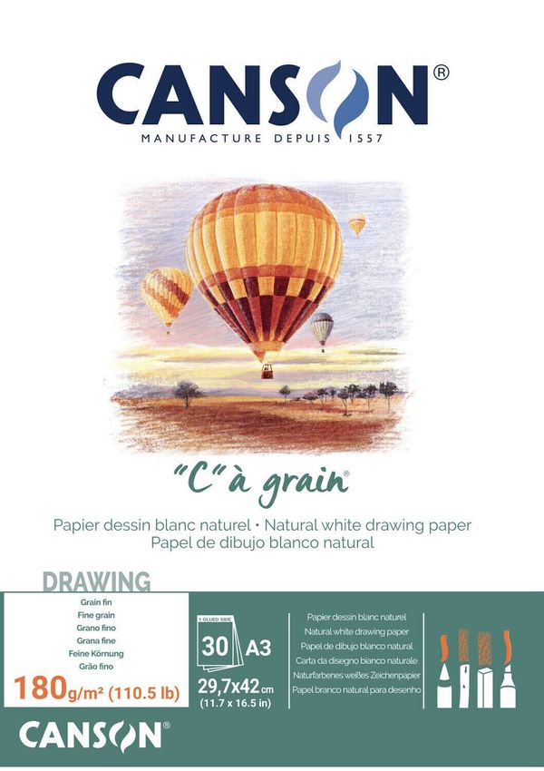 Canson Canson Pad Càgrain Skicirka A3 180 g White