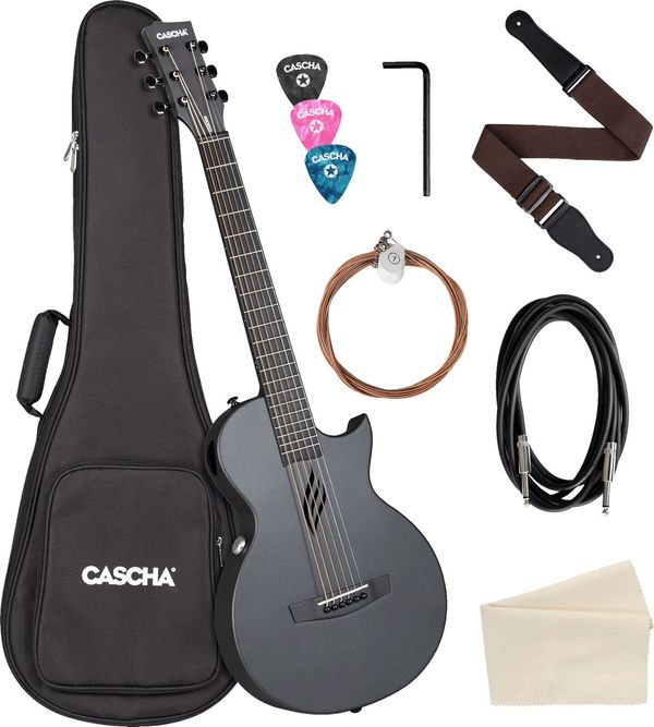 Cascha Cascha Carbon Fibre Electric Acoustic Guitar Black Matte