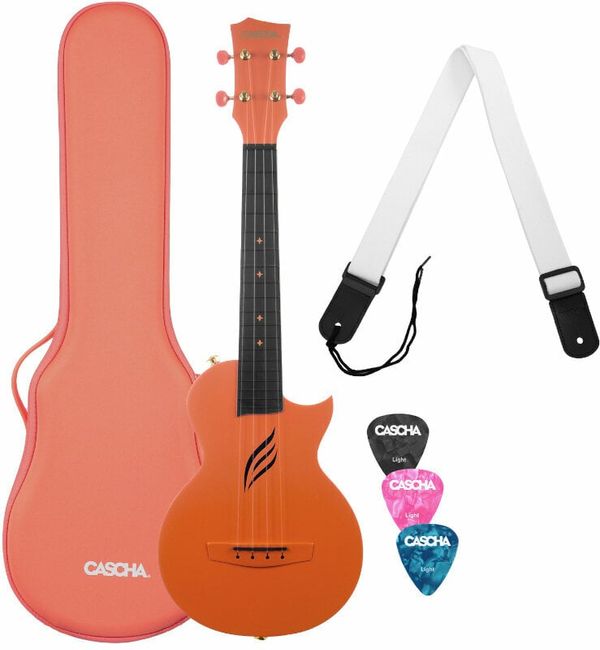 Cascha Cascha Carbon Fibre Set Koncertne ukulele Oranžna