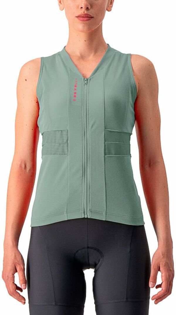 Castelli Castelli Anima 4 Sleeveless Brezrokavnik Defender Green/Persian Red XS