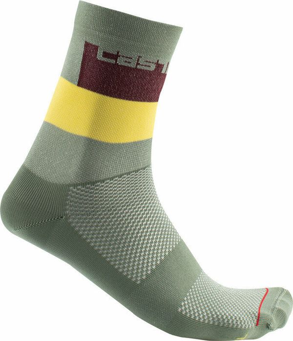 Castelli Castelli Blocco 15 Sock Avocado Green S/M Kolesarske nogavice