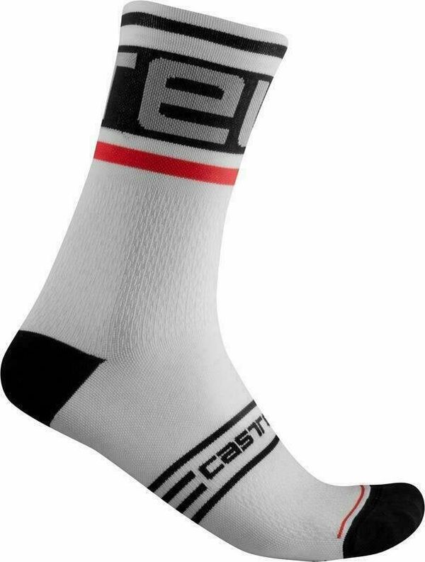 Castelli Castelli Prologo 15 Sock Black/White 2XL Kolesarske nogavice