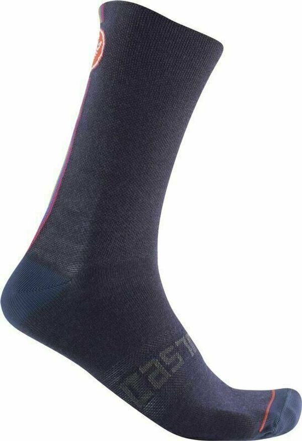 Castelli Castelli Racing Stripe 18 Sock Savile Blue S/M Kolesarske nogavice