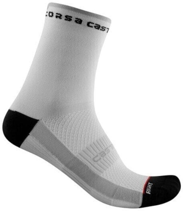 Castelli Castelli Rosso Corsa W 11 Sock White L/XL Kolesarske nogavice
