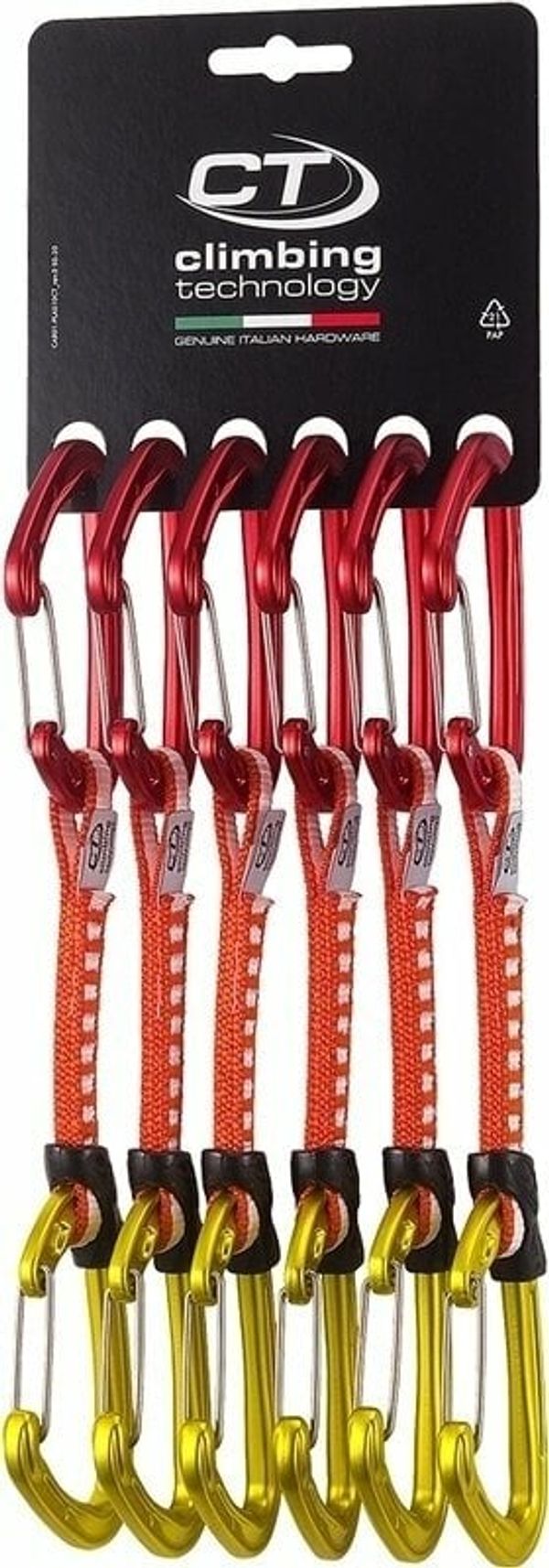 Climbing Technology Climbing Technology Fly-Weight EVO Set DY Quickdraw Red/Gold Wire Straight Gate 12.0