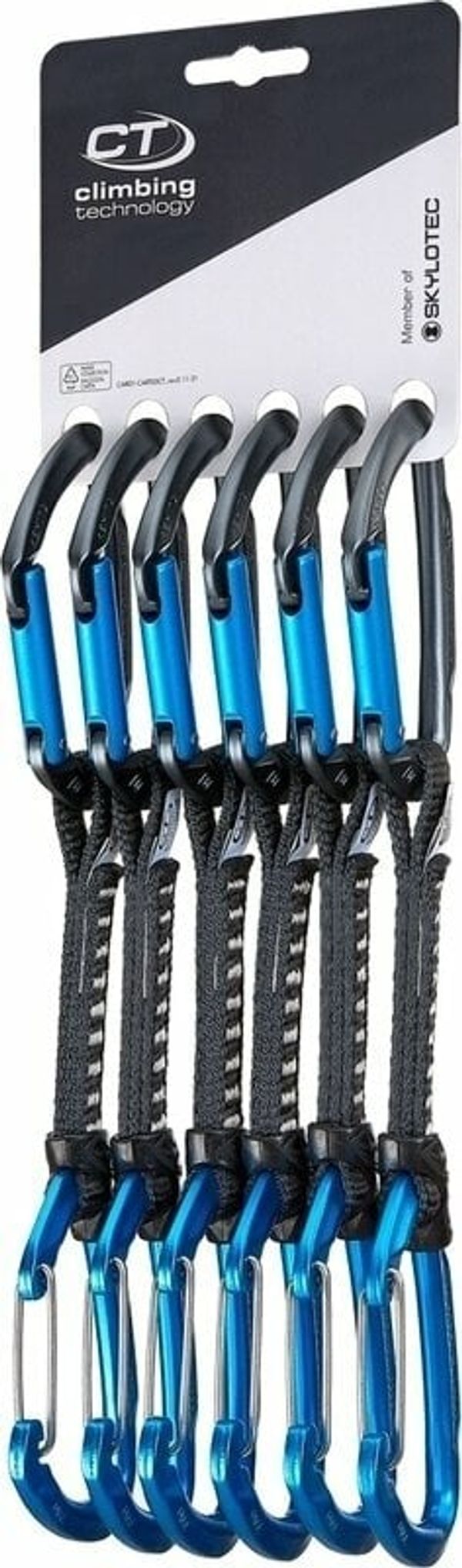 Climbing Technology Climbing Technology Lime Set M-DY Quickdraw Anthracite/Electric Blue Solid Straight/Wire Straight Gate 12.0