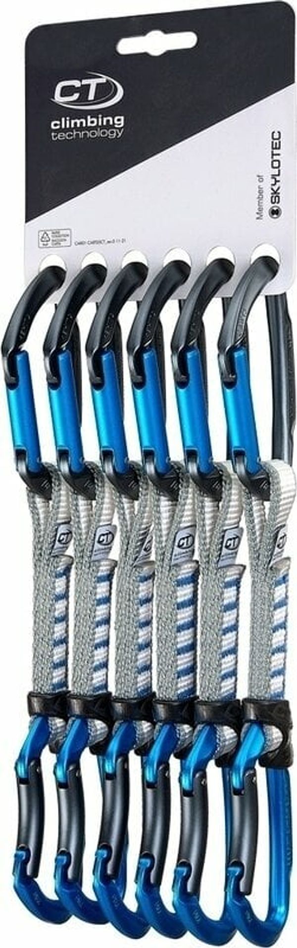 Climbing Technology Climbing Technology Lime Set NY Quickdraw Anthracite/Electric Blue Solid Straight/Solid Bent Gate 12.0