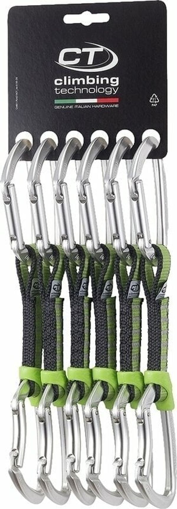 Climbing Technology Climbing Technology Lime Set NY Quickdraw Silver Solid Straight/Solid Bent Gate 12.0