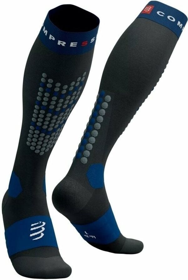 Compressport Compressport Alpine Ski Full Black/Estate Blue T1 Tekaške nogavice