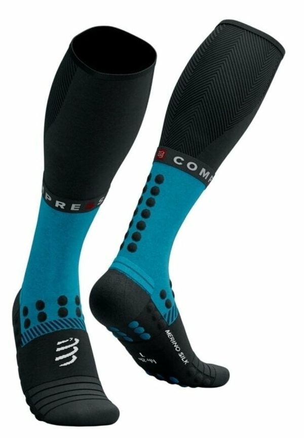 Compressport Compressport Full Socks Winter Run Mosaic Blue/Black T4 Tekaške nogavice