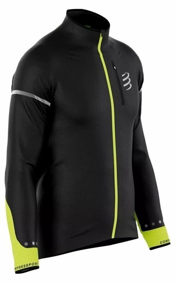 Compressport Compressport Hurricane Windproof Jacket Flash M Black/Fluo Yellow M Tekaška jakna