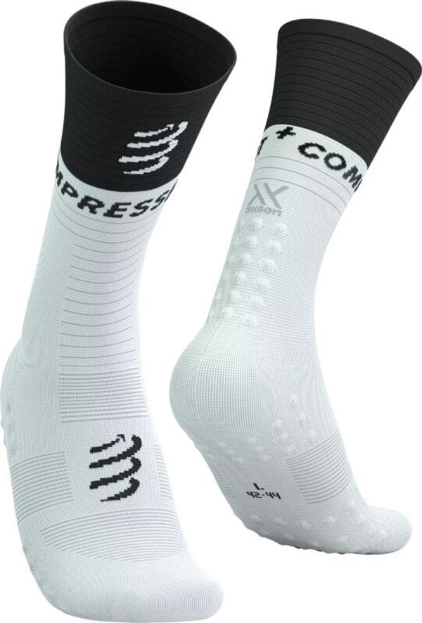 Compressport Compressport Mid Compression Socks V2.0 White/Black T1 Tekaške nogavice