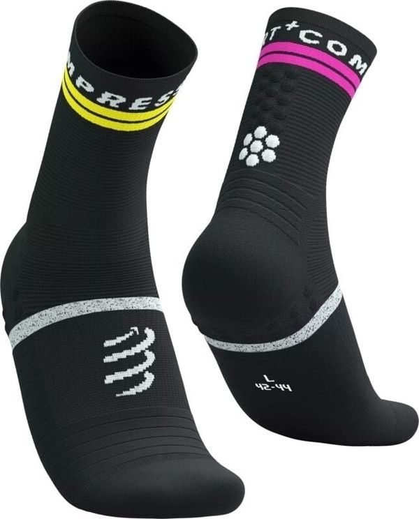 Compressport Compressport Pro Marathon Socks V2.0 Black/Safety Yellow/Neon Pink T1 Tekaške nogavice