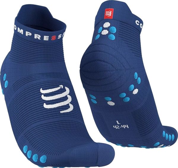 Compressport Compressport Pro Racing Socks V4.0 Run Low Sodalite/Fluo Blue T4 Tekaške nogavice