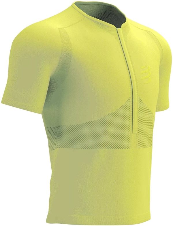 Compressport Compressport Trail Half-Zip Fitted SS Top Green Sheen/Safety Yellow M Tekaška majica s kratkim rokavom