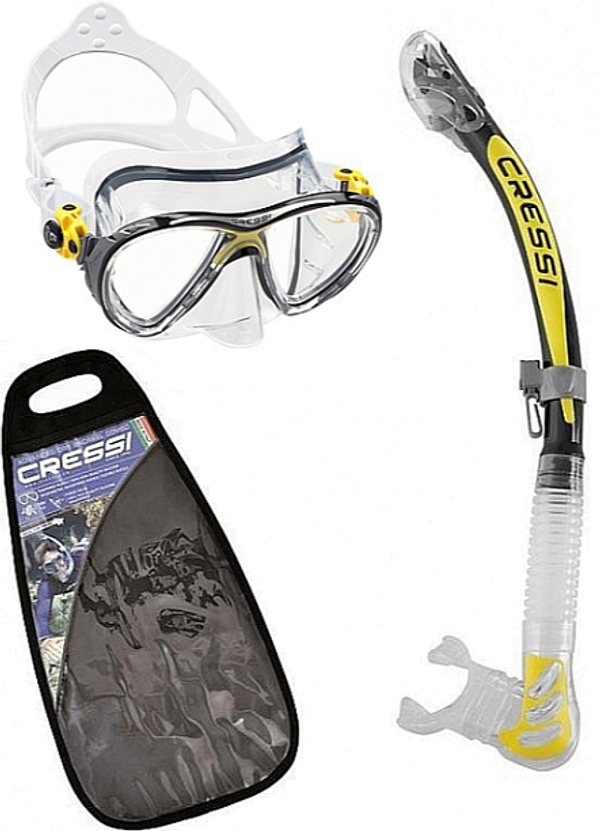 Cressi Cressi Big Eyes Evolution & Alpha Ultra Dry Clear/Yellow