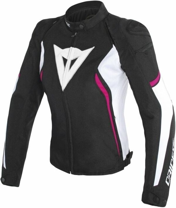 Dainese Dainese Avro D2 Tex Lady Jacket Black/White/Fuxia 46 Tekstilna jakna