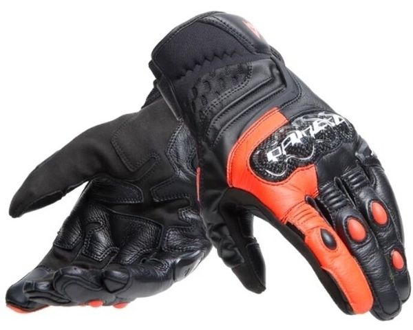 Dainese Dainese Carbon 4 Short Black/Fluo Red M Motoristične rokavice
