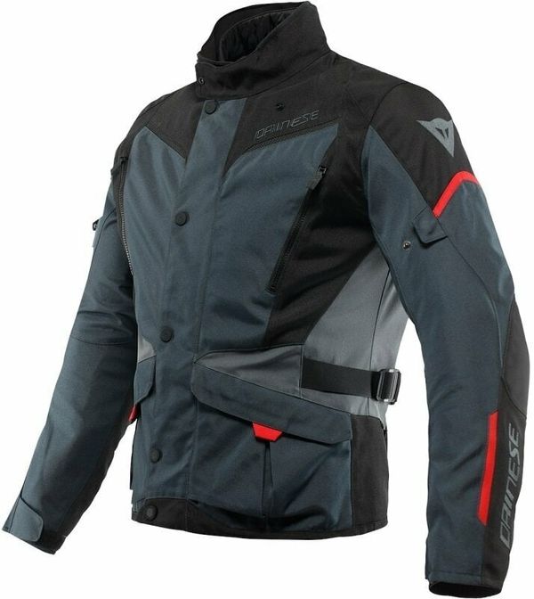 Dainese Dainese Tempest 3 D-Dry Ebony/Black/Lava Red 56 Tekstilna jakna