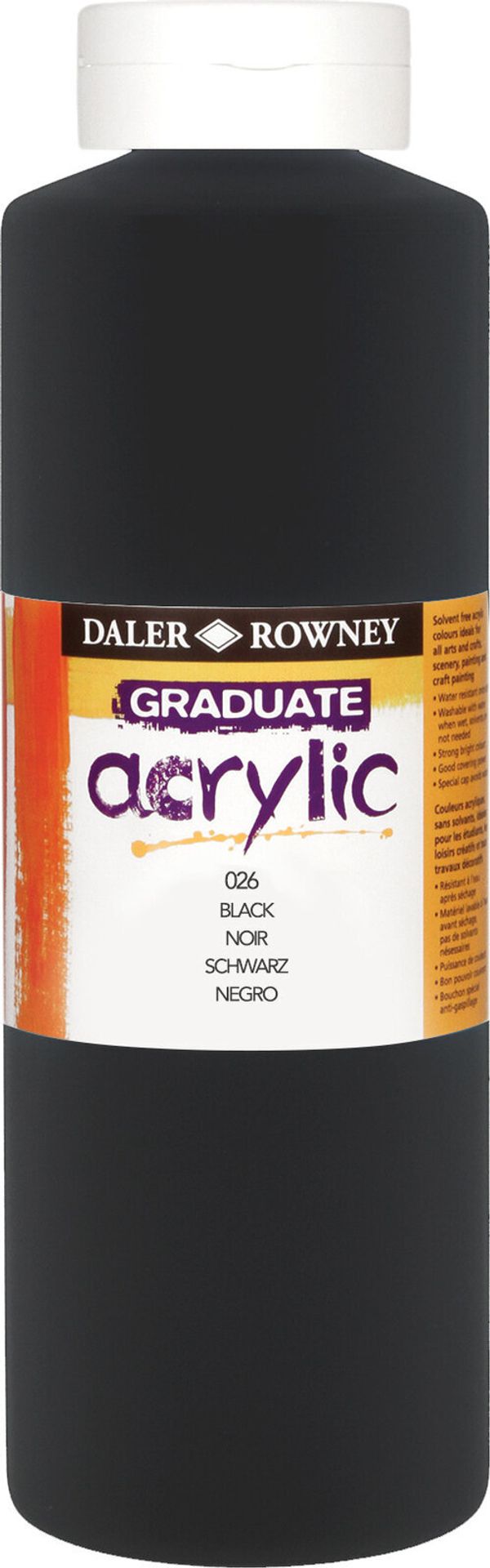 Daler Rowney Daler Rowney Graduate Akrilna barva Black 1000 ml 1 kos