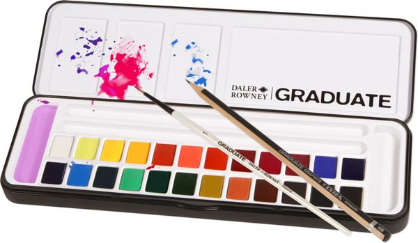 Daler Rowney Daler Rowney Graduate Set akvarelnih barv  Student Set 24 Colours With Brush And Pencill