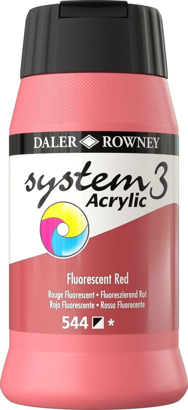 Daler Rowney Daler Rowney System3 Akrilna barva Fluorescent Red 500 ml 1 kos