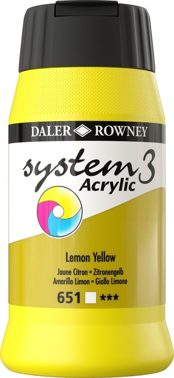 Daler Rowney Daler Rowney System3 Akrilna barva Lemon Yellow 500 ml 1 kos