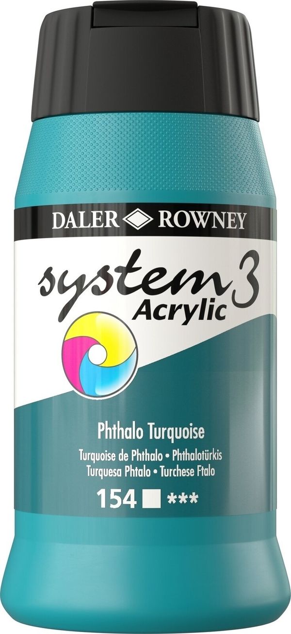 Daler Rowney Daler Rowney System3 Akrilna barva Phthalo Turquoise 500 ml 1 kos