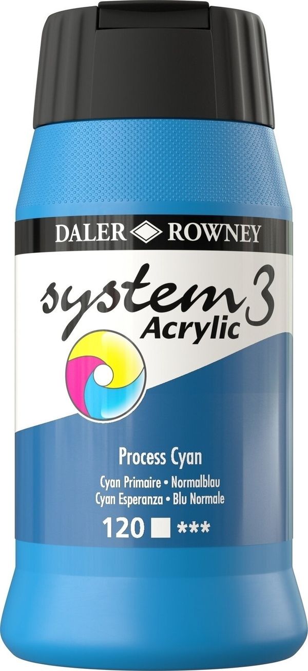 Daler Rowney Daler Rowney System3 Akrilna barva Process Cyan 500 ml 1 kos