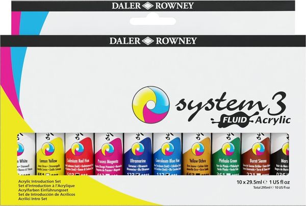 Daler Rowney Daler Rowney System3 Set akrilnih barv 10 x 29,5 ml