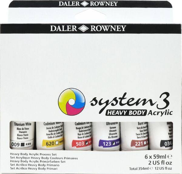 Daler Rowney Daler Rowney System3 Set akrilnih barv Starter Set 6 x 59 ml