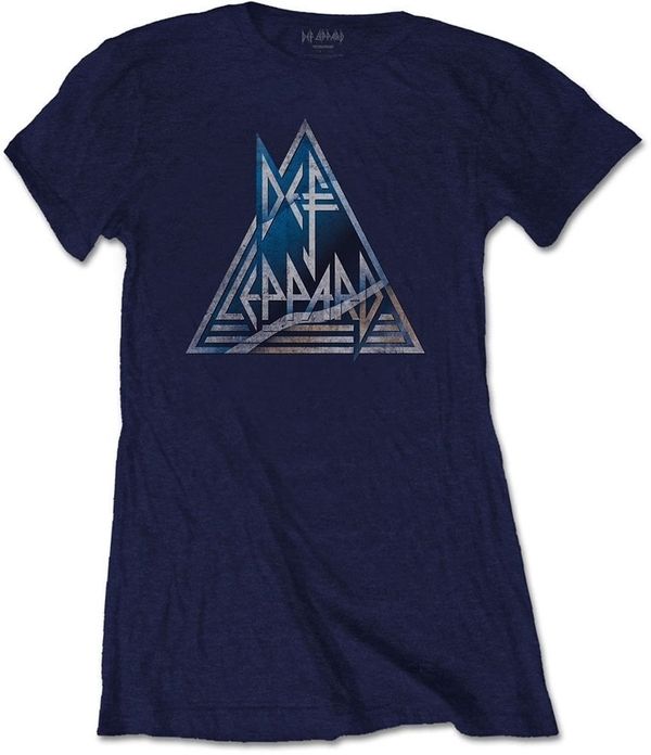 Def Leppard Def Leppard Majica Triangle Logo Womens Navy Blue XL