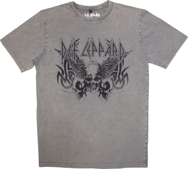 Def Leppard Def Leppard Majica Tribal Skull Stone Wash Unisex Grey L