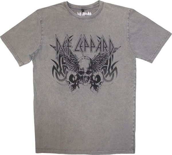 Def Leppard Def Leppard Majica Tribal Skull Stone Wash Unisex Grey M