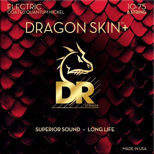 DR Strings DR Strings Dragon Skin+ Coated 8 string Medium 10-75 Strune za električno kitaro