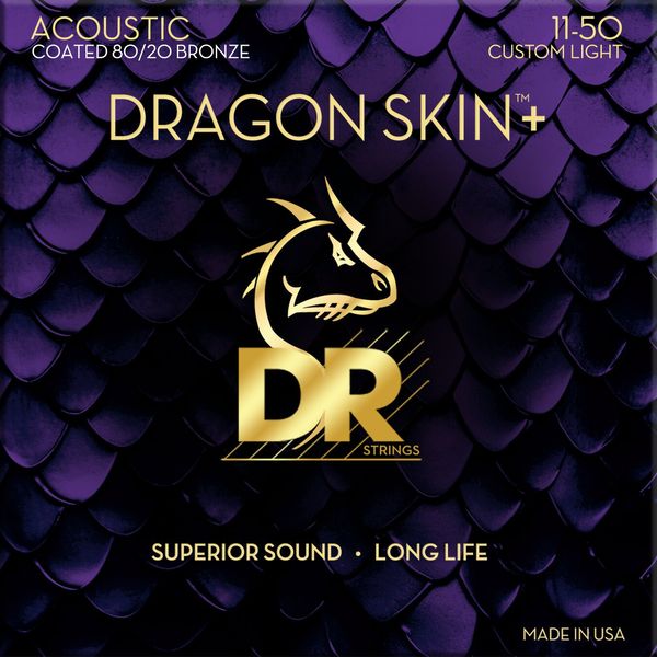 DR Strings DR Strings Dragon Skin+ Coated 80/20 Custom Light 11-50 Strune za akustično kitaro