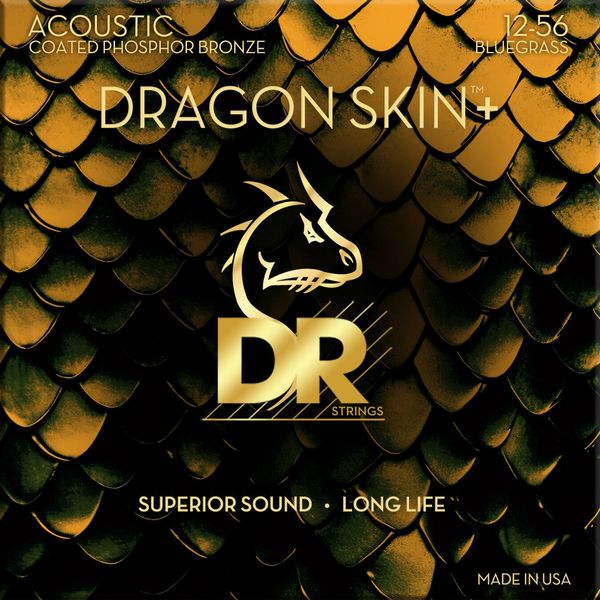 DR Strings DR Strings Dragon Skin+ Coated Phosphor Bronze Bluegrass 12-56 Strune za akustično kitaro