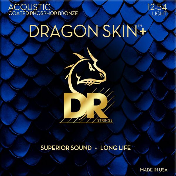 DR Strings DR Strings Dragon Skin+ Coated Phosphor Bronze Light 12-54 Strune za akustično kitaro