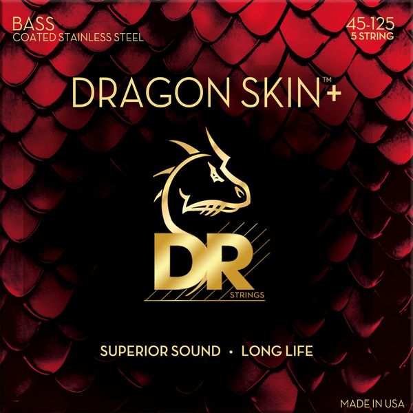 DR Strings DR Strings Dragon Skin+ Coated Steel 5-String Medium 45-125 Strune za 5 strunsko bas kitaro