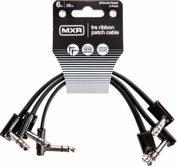 Dunlop MXR Dunlop MXR DCISTR06R Ribbon TRS Cable 3 Pack Črna 15 cm Kotni - Kotni