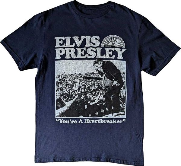 Elvis Presley Elvis Presley Majica Heartbreaker Unisex Navy Blue 2XL