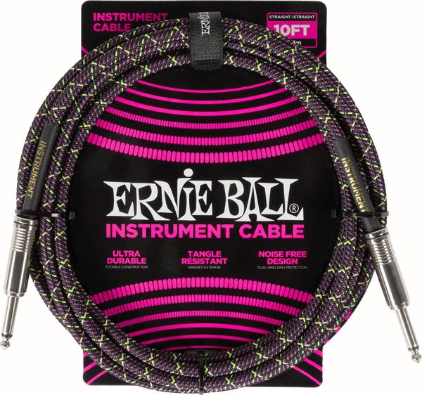 Ernie Ball Ernie Ball Braided Instrument Cable Straight/Straight 3 m Ravni - Ravni Instrumentalni kabel