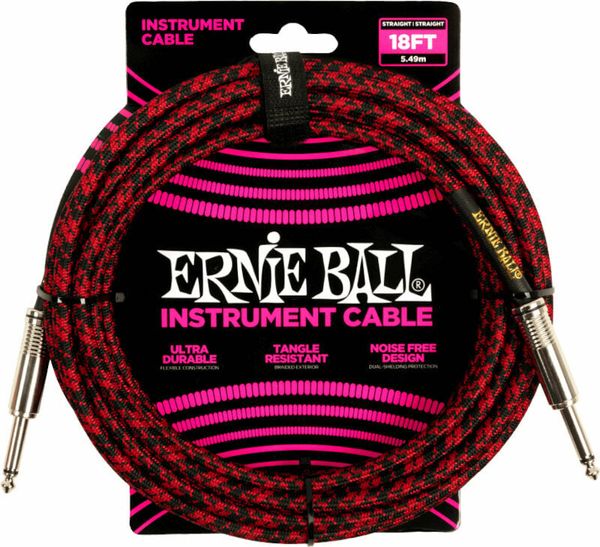 Ernie Ball Ernie Ball Braided Straight Straight Inst Cable 5,5 m Ravni - Ravni Instrumentalni kabel